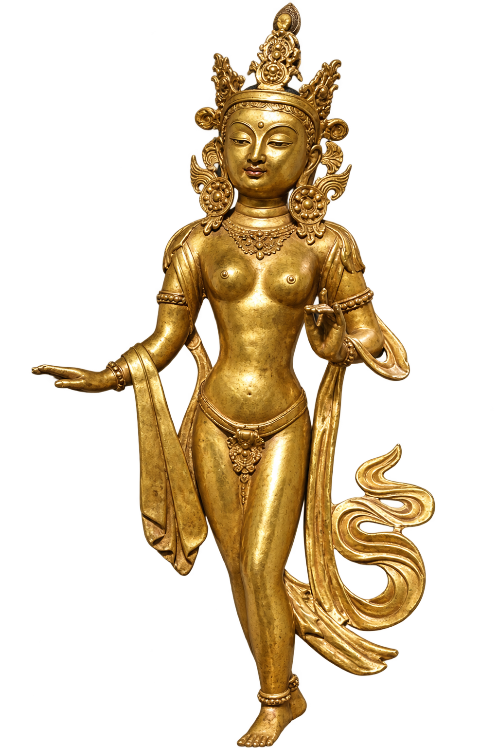 Statue dorée de Dakini